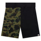 A BATHING APE 1ST CAMO BACK SHARK SWEAT SHORTS - GREEN