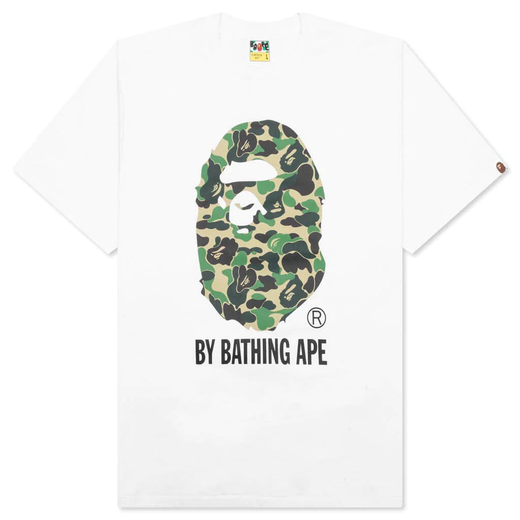 A BATHING APE ABC CAMO BY BATHING APE TEE - WHITE/GREEN