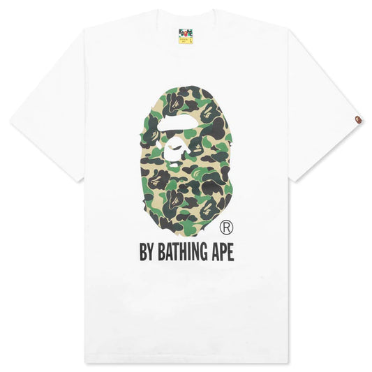 A BATHING APE ABC CAMO BY BATHING APE TEE - WHITE/GREEN