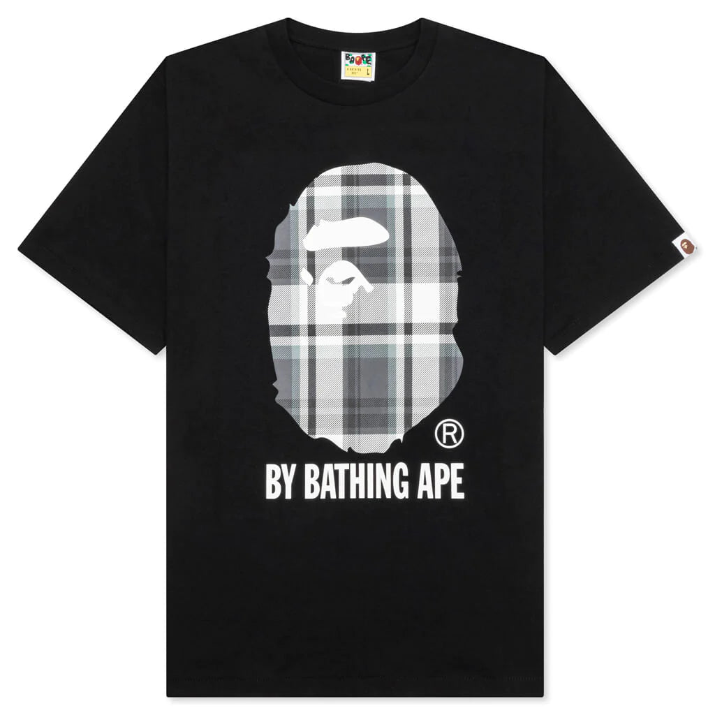 A BATHING APE BAPE CHECK BY BATHING APE TEE - BLACK