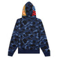 A BATHING APE CAMO SHARK FULL ZIP HOODIE - NAVY