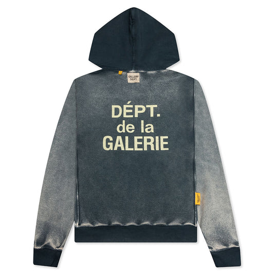 GALLERY DEPT. REVERSIBLE NAVY FRENCH LOGO HOODIE - FADED NAVY