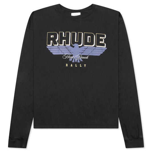 RHUDE HOPE RANCH L/S TEE - VINTAGE BLACK