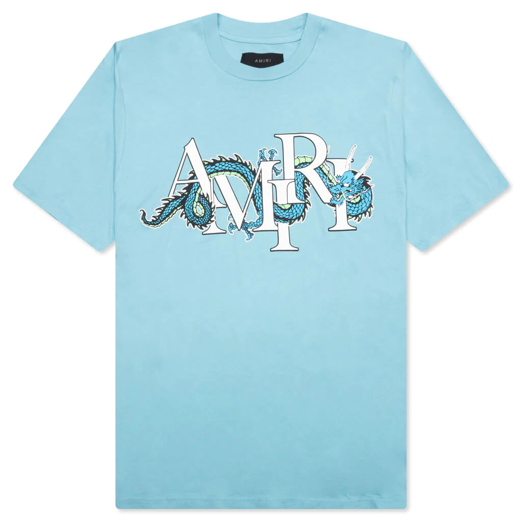 AMIRI LNY DRAGON TEE - AIR BLUE