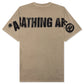 A BATHING APE SPRAY APE HEAD TEE - BEIGE