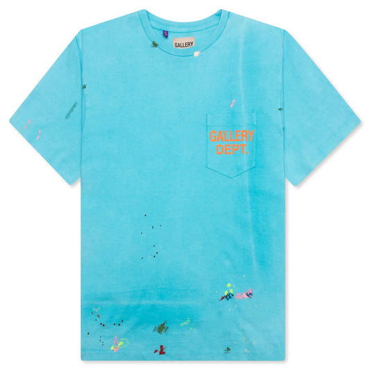 GALLERY DEPT. VINTAGE LOGO PAINTED TEE - TURQUOISE